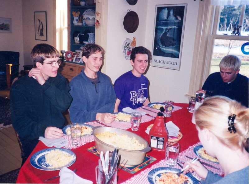 Group of people around dinner table
