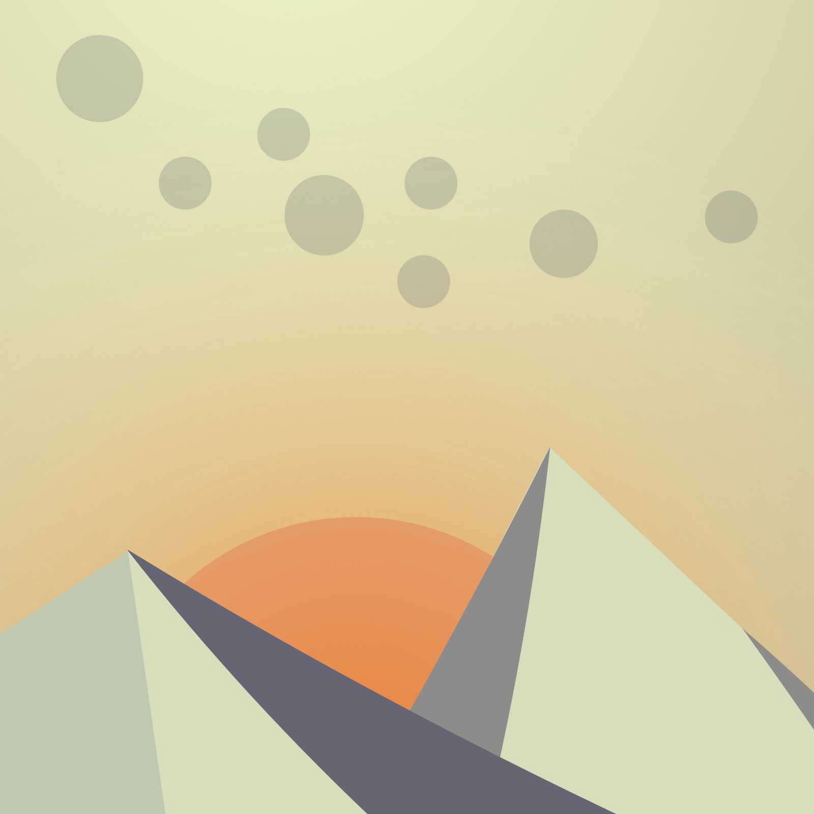 Abstract mountain horizon with sunset