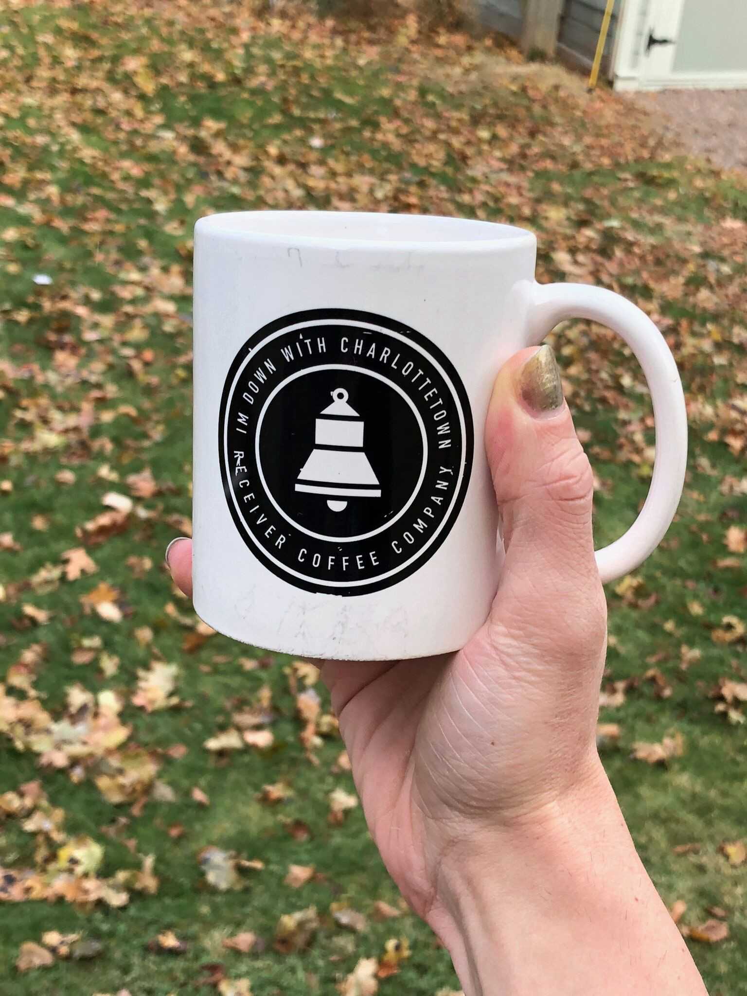 Coffee mug with logo of Receiver Coffee
