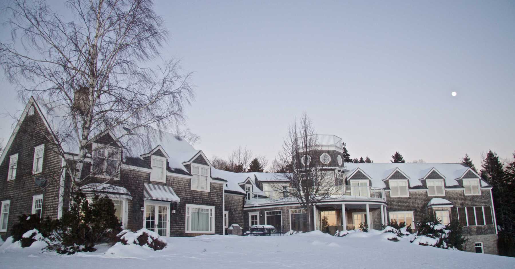 Large house in snow